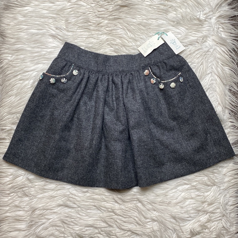 NWT Marie Chantal Liberty gray wool skirt